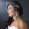 Fine Single Layer Birdcage Face Bridal Wedding Veil with Side Bridal Wedding Hair Comb in White or Ivory 1893