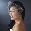 Fine Single Layer Birdcage Face Bridal Wedding Veil with Side Bridal Wedding Hair Comb in White or Ivory 1893