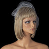 Single Layer Russian Birdcage Face Bridal Wedding Veil on Bridal Wedding Hair Comb with Scalloping Pearl Edge 701