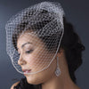 Single Layer Russian Birdcage Face Bridal Wedding Veil with Swarovski Rhinestone Edge & Attached Bridal Wedding Hair Comb 703