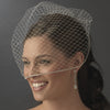 Single Layer Russian Birdcage Face Bridal Wedding Veil with Swarovski Rhinestone Edge & Attached Bridal Wedding Hair Comb 703