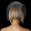 Single Layer Russian Birdcage Face Bridal Wedding Veil Attached To Bridal Wedding Hair Comb with Genuine Swarovski Rhinestone Edge 704