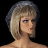Single Layer Russian Birdcage Face Bridal Wedding Veil Attached To Bridal Wedding Hair Comb with Genuine Swarovski Rhinestone Edge 704