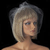 Sparkling Single Layer Russian Birdcage Face Bridal Wedding Veil with Attached Rhinestone Hair Comb 707