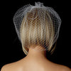 Sparkling Single Layer Russian Birdcage Face Bridal Wedding Veil with Attached Rhinestone Hair Comb 707