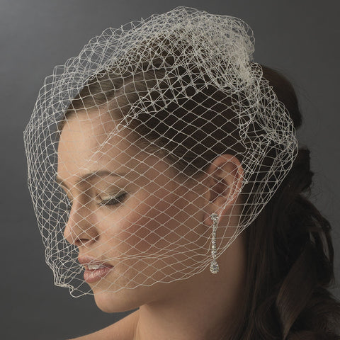 Plain Single Layered French Netting Birdcage Face Bridal Wedding Veil 900