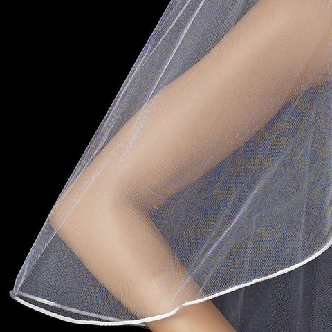 *Bridal Wedding Shimmer Rattail Satin Corded Edge Bridal Wedding Veil VSH R
