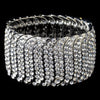 Silver Clear Rhinestone Stretch Bridal Wedding Bracelet