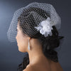 Floral Feather Bridal Wedding Hair Accent Bridal Wedding Hair Comb 8210
