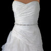 Ivory Matte Satin Ribbon Bridal Wedding Belt with Flower Rhinestones