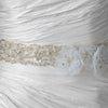 Ivory Lace Beaded Embroidered Applique Bridal Wedding Belt with Flowers 275