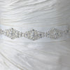 Ivory Matte Satin Floral Rhinestone Bridal Wedding Belt 136