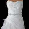 Ivory Matte Satin Floral Rhinestone Bridal Wedding Belt 136