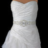 Ivory Matte Satin Rhinestone & Pearl Beaded Bridal Wedding Belt 205