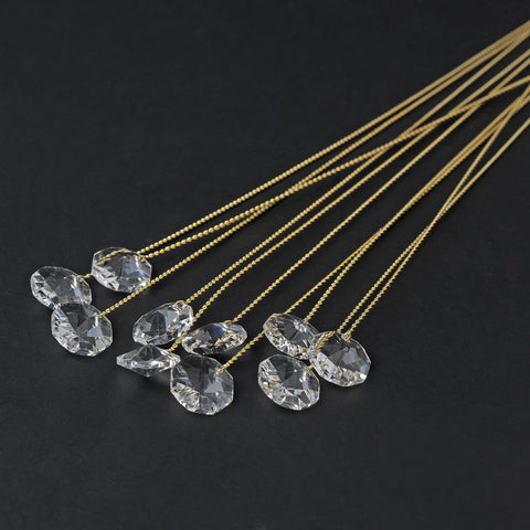 Elegant Crystal Bridal Wedding Bouquet Jewels BQ 101 (Silver or Gold Clear) Set of 10