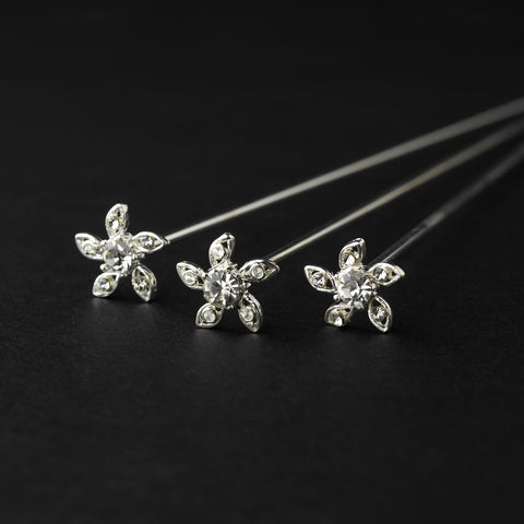 Bridal Wedding Bouquet Jewelry 110 Silver Clear (sold individually)