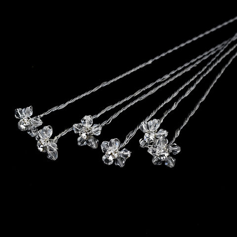Crystal Flower Bridal Wedding Bouquet Jewelry (set of 6)
