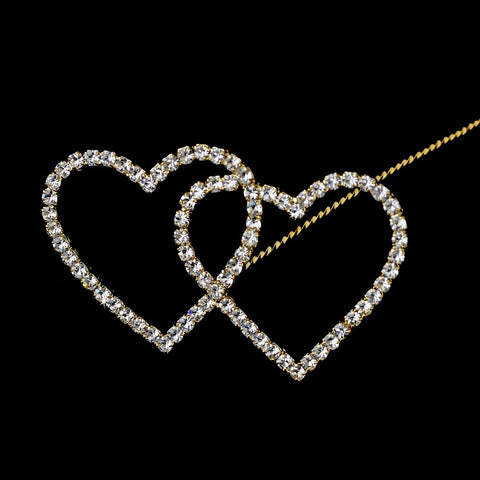 Forever & Always… Crystal Double Heart Bridal Wedding Bouquet Jewel BQ 223