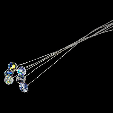 Bridal Wedding Bouquet Jewelry 301 Silver Clear AB Crystals