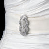 Vintage Antique Silver Cubic Zirconia Bridal Wedding Brooch 3163