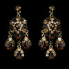 Celebrity Style Gold Brown Topaz Chandelier Bridal Wedding Earrings E 943