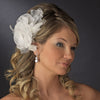 * Floral Rhinestone Bridal Wedding Feather Fascinator Bridal Wedding Hair Clip 475