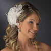 * Floral Rhinestone Bridal Wedding Feather Fascinator Bridal Wedding Hair Clip 475