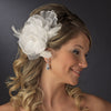* Floral Rhinestone Bridal Wedding Feather Fascinator Bridal Wedding Hair Clip 475