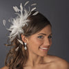 * Extravagant Ivory Feather Fascinator Bridal Wedding Hair Clip 8986