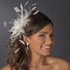 * Extravagant Ivory Feather Fascinator Bridal Wedding Hair Clip 8986