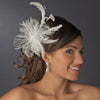 * Fabulous Ivory Feather Fascinator Bridal Wedding Hair Comb or Bridal Wedding Hair Clip 8989