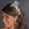 Elegant Ivory Flower Bridal Wedding Hair Clip w/ Rhinestones & Freshwater Pearls 8991