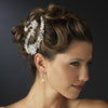 Silver Ivory Freshwater Pearl & Clear Rhinestone Bridal Wedding Headpiece Bridal Wedding Hair Clip 1060