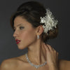 * Crystal, Rhinestone, Lace & Organza Flower Bridal Wedding Hair Clip 2717