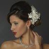 * Crystal, Rhinestone, Lace & Organza Flower Bridal Wedding Hair Clip 2717