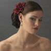 * Striking Maroon Flower Bridal Wedding Hair Clip or Bridal Wedding Hair Clip Bridal Wedding Brooch 402