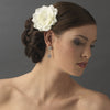 * Jeweled Delphinium Flower Bridal Wedding Headpiece Bridal Wedding Hair Clip 413 White or Ivory