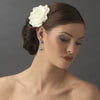 * Jeweled Delphinium Flower Bridal Wedding Headpiece Bridal Wedding Hair Clip 413 White or Ivory