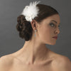 Petite Flower Feather Fascinator Bridal Wedding Day Bridal Wedding Hair Clip - Bridal Wedding Hair Clip 420 White
