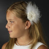 Petite Flower Feather Fascinator Bridal Wedding Day Bridal Wedding Hair Clip - Bridal Wedding Hair Clip 420 White