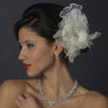 * Floral Rhinestone Bridal Wedding Feather Fascinator Bridal Wedding Hair Clip 475