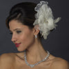 * Floral Rhinestone Bridal Wedding Feather Fascinator Bridal Wedding Hair Clip 475