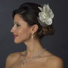 Ivory Pearl & Rhinestone Lace & Mesh Bridal Wedding Flower Bridal Wedding Hair Clip with Bridal Wedding Brooch Pin 485