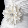 Rhodium Dahlia Bridal Wedding Hair Clip 517 or Bridal Wedding Hair Clip Bridal Wedding Brooch with Ivory Petals & Sparkling Crystals