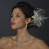 * Ivory Flower Feather & Crystal Fascinator Bridal Wedding Hair Clip 518