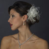 * Crystal & Freshwater Pearl Feather Bridal Wedding Flower Bridal Wedding Hair Clip 5286