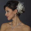 * Crystal & Freshwater Pearl Feather Bridal Wedding Flower Bridal Wedding Hair Clip 5286