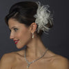 * Crystal & Freshwater Pearl Feather Bridal Wedding Flower Bridal Wedding Hair Clip 5286