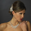 Silver Clear Crystal Bridal Wedding Jewelry Set 9690
