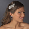 Gold Floral Accented Crystal Versatile Bridal Wedding Hair Comb-058